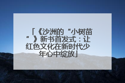 《沙洲的“小树苗”》新书首发式：让红色文化在新时代少年心中绽放