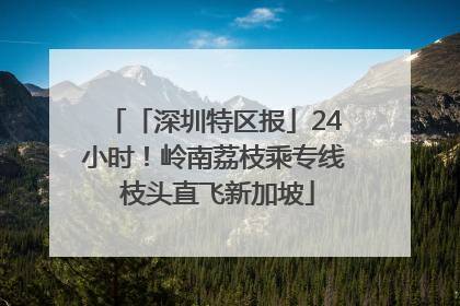 「深圳特区报」24小时！岭南荔枝乘专线 枝头直飞新加坡