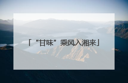 “甘味”乘风入湘来