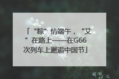 “粽”情端午，“艾”在路上——在G66次列车上邂逅中国节