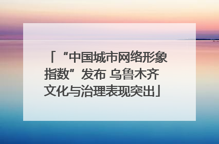 “中国城市网络形象指数”发布 乌鲁木齐文化与治理表现突出