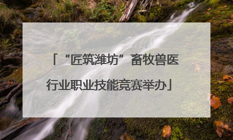 “匠筑潍坊”畜牧兽医行业职业技能竞赛举办