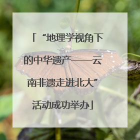 “地理学视角下的中华遗产——云南非遗走进北大”活动成功举办