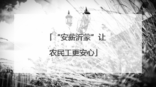 “安薪沂蒙”让农民工更安心