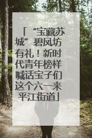 “宝藏苏城”碧凤坊有礼！新时代青年榜样喊话宝子们这个六一来平江街道