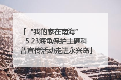 “我的家在南海”——5.23海龟保护主题科普宣传活动走进永兴岛