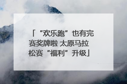 “欢乐跑”也有完赛奖牌啦 太原马拉松赛“福利”升级