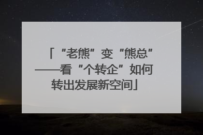 “老熊”变“熊总”——看“个转企”如何转出发展新空间