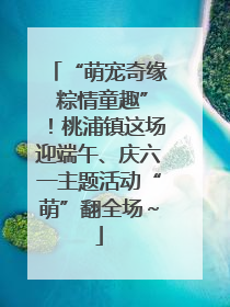 “萌宠奇缘 粽情童趣”！桃浦镇这场迎端午、庆六一主题活动“萌”翻全场～