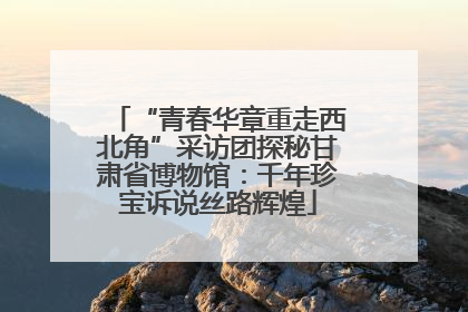 “青春华章重走西北角”采访团探秘甘肃省博物馆：千年珍宝诉说丝路辉煌