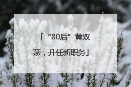“80后”黄双燕，升任新职务