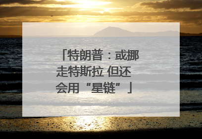 特朗普：或挪走特斯拉 但还会用“星链”