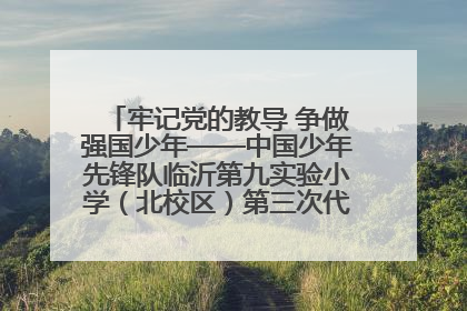 牢记党的教导 争做强国少年——中国少年先锋队临沂第九实验小学（北校区）第三次代表大会胜利召开