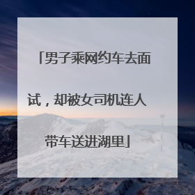 男子乘网约车去面试，却被女司机连人带车送进湖里