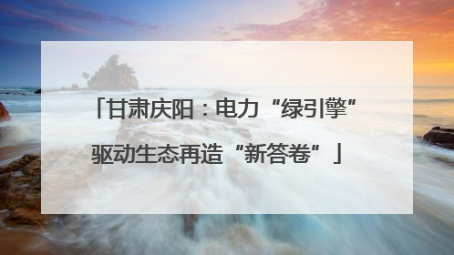甘肃庆阳：电力“绿引擎” 驱动生态再造“新答卷”