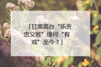 甘肃高台“乐善忠义班”缘何“有戏”至今？