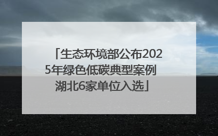 生态环境部公布2025年绿色低碳典型案例 湖北6家单位入选