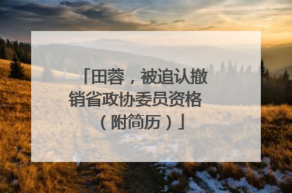 田蓉，被追认撤销省政协委员资格（附简历）