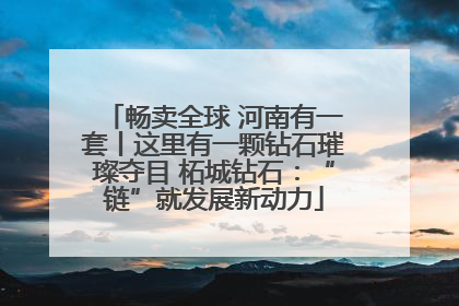 畅卖全球 河南有一套丨这里有一颗钻石璀璨夺目 柘城钻石：“链”就发展新动力
