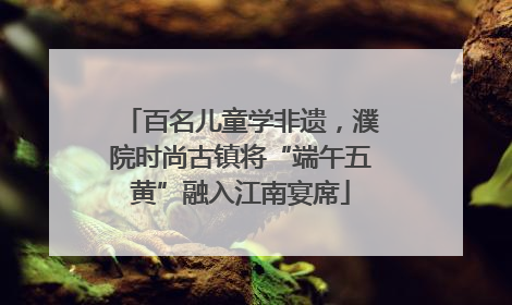 百名儿童学非遗，濮院时尚古镇将“端午五黄”融入江南宴席