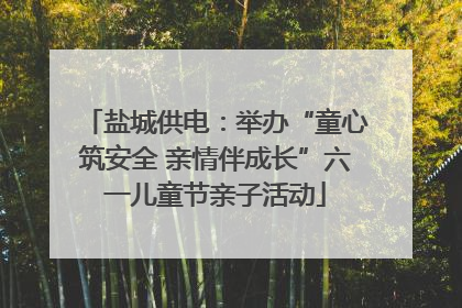 盐城供电：举办“童心筑安全 亲情伴成长”六一儿童节亲子活动