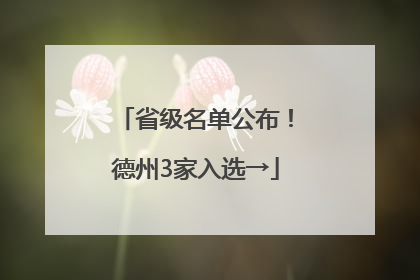 省级名单公布！德州3家入选→