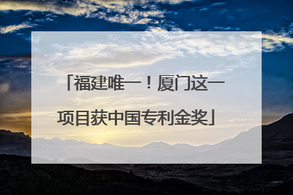 福建唯一！厦门这一项目获中国专利金奖