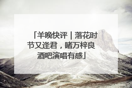 羊晚快评｜落花时节又逢君，睹万梓良酒吧演唱有感