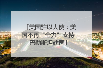 美国驻以大使：美国不再“全力”支持巴勒斯坦建国