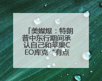 美媒爆：特朗普中东行期间承认自己和苹果CEO库克“有点小问题”