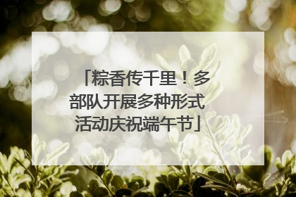 粽香传千里！多部队开展多种形式活动庆祝端午节