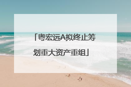 粤宏远A拟终止筹划重大资产重组