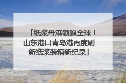 纸浆母港领跑全球！山东港口青岛港再度刷新纸浆装箱新纪录