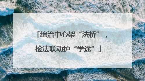 综治中心架“法桥”，检法联动护“学途”