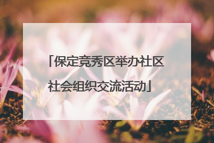 保定竞秀区举办社区社会组织交流活动