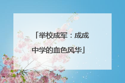 举校成军：成成中学的血色风华