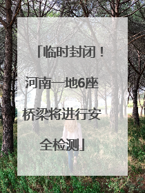 临时封闭！河南一地6座桥梁将进行安全检测