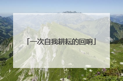 一次自我耕耘的回响