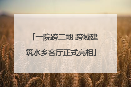 一院跨三地 跨域建筑水乡客厅正式亮相
