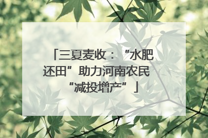 三夏麦收：“水肥还田”助力河南农民“减投增产”