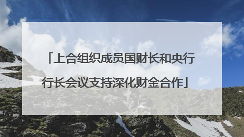 上合组织成员国财长和央行行长会议支持深化财金合作