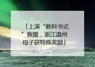 上演“教科书式”救援，浙江温州母子获特殊奖励