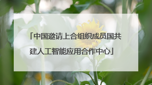 中国邀请上合组织成员国共建人工智能应用合作中心