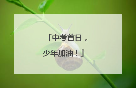 中考首日，少年加油！