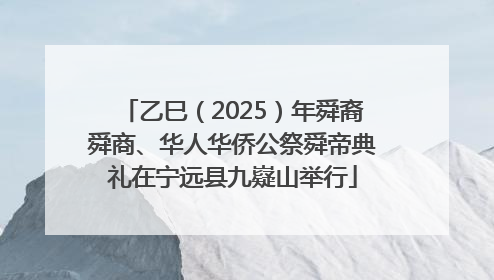 乙巳（2025）年舜裔舜商、华人华侨公祭舜帝典礼在宁远县九嶷山举行
