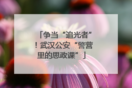 争当“追光者”！武汉公安“警营里的思政课”
