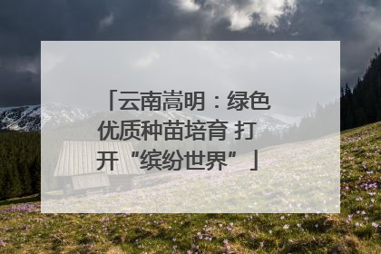 云南嵩明：绿色优质种苗培育 打开“缤纷世界”