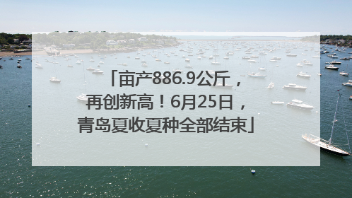 亩产886.9公斤，再创新高！6月25日，青岛夏收夏种全部结束