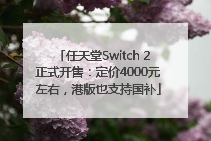 任天堂Switch 2正式开售：定价4000元左右，港版也支持国补