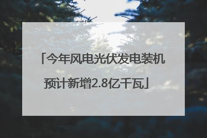 今年风电光伏发电装机预计新增2.8亿千瓦